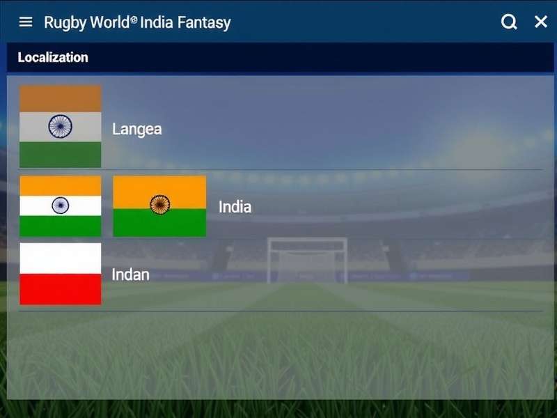 Rugby World Cup India Fantasy Localization Features Rugby World Cup India Fantasy Localization Features showing the language selection menu with various Indian languages