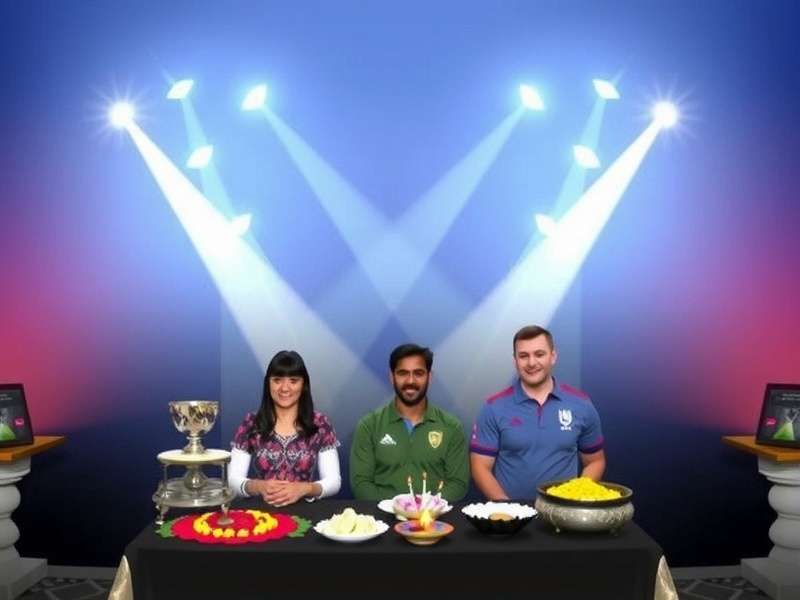 Rugby World Cup India Fantasy Festival Event Rugby World Cup India Fantasy Festival Event celebrating Diwali with players and decorations